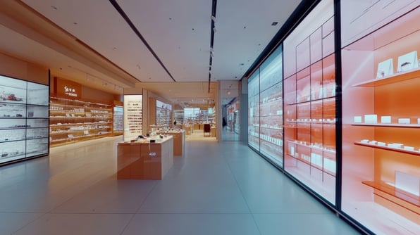 Brick-and-mortar store fading into an augmented reality shopping experience