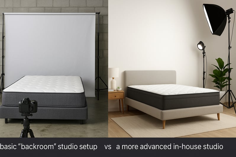 Backroom studio vs. advanced in-house studio