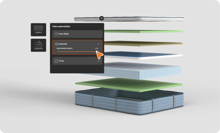 Exploded view of Mattress