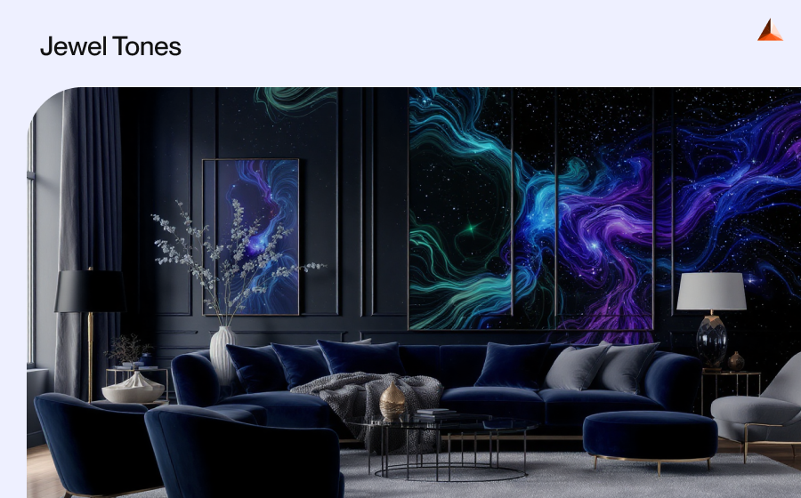 Deep Blues & Jewel Tones Add Drama and Depth