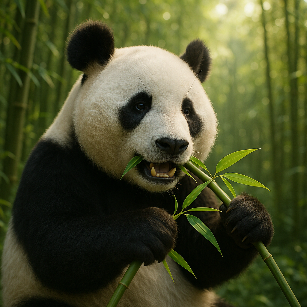 Panda eating