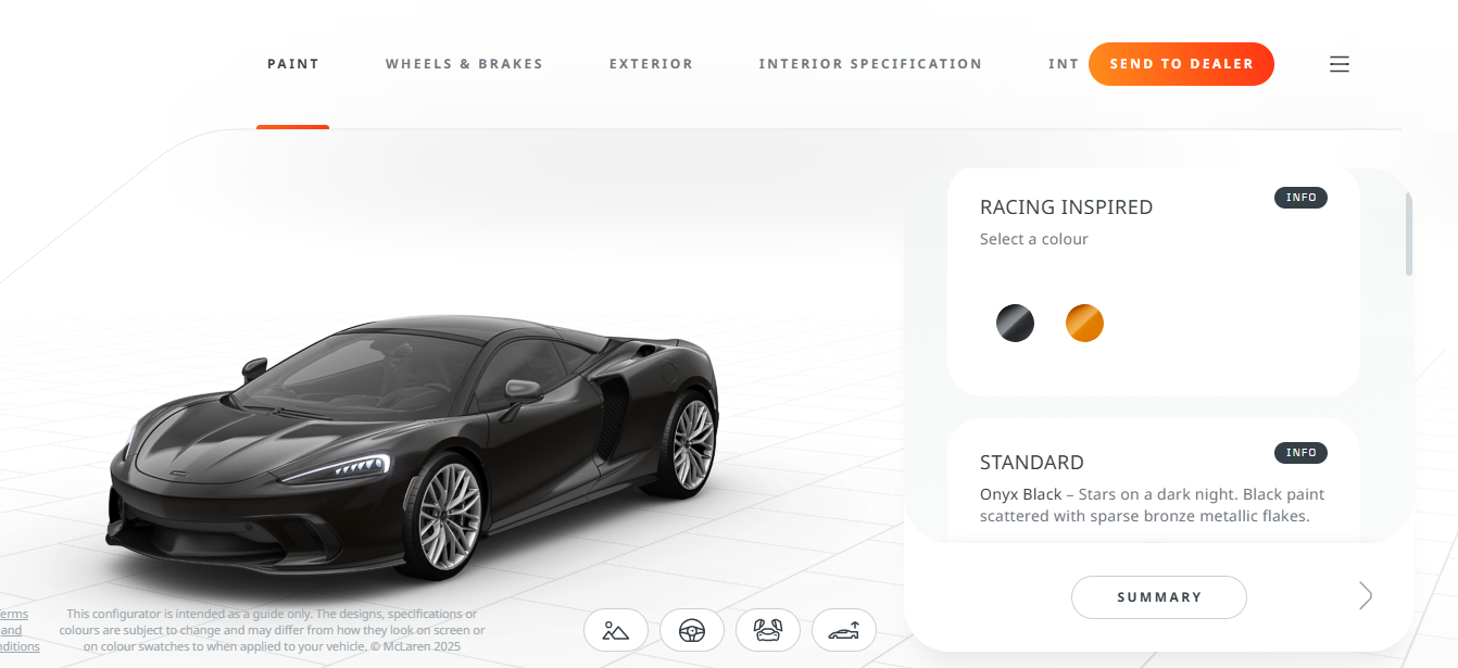 McLaren – High-Performance 3D Garage Configurator