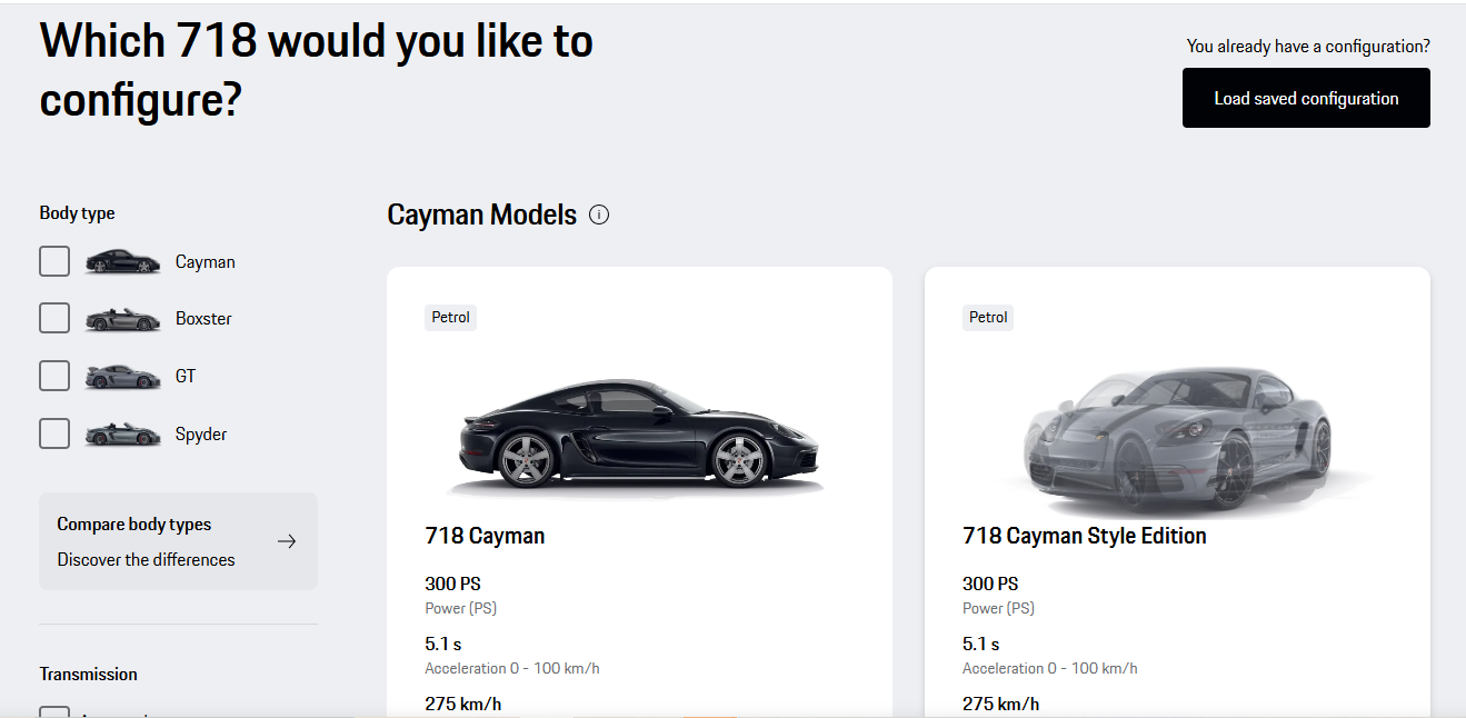 Porsche Car Configurator