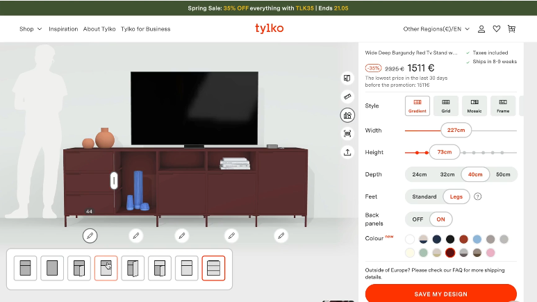 Tylko – Smart Furniture Configurator with Seamless Design Experience