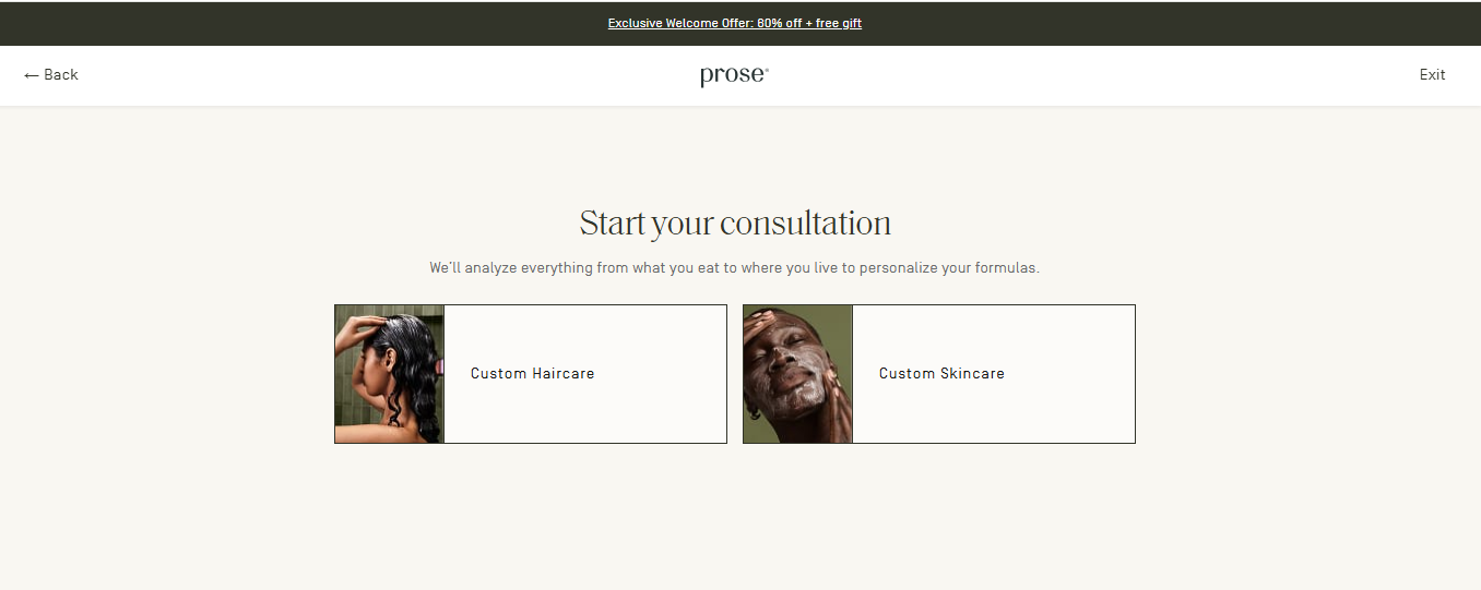Prose product customization